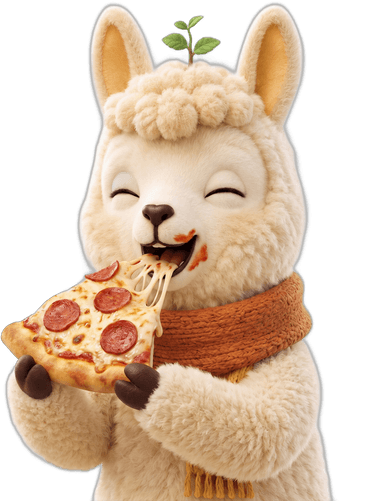 Pagu comiendo pizza